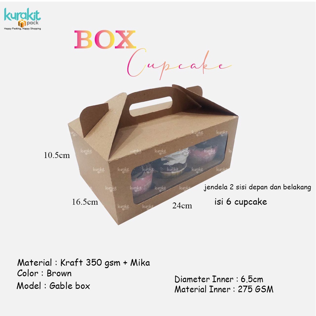 

Box Cupcake, Kotak Cupcake, Dus Cupcake, Cupcake isi 6