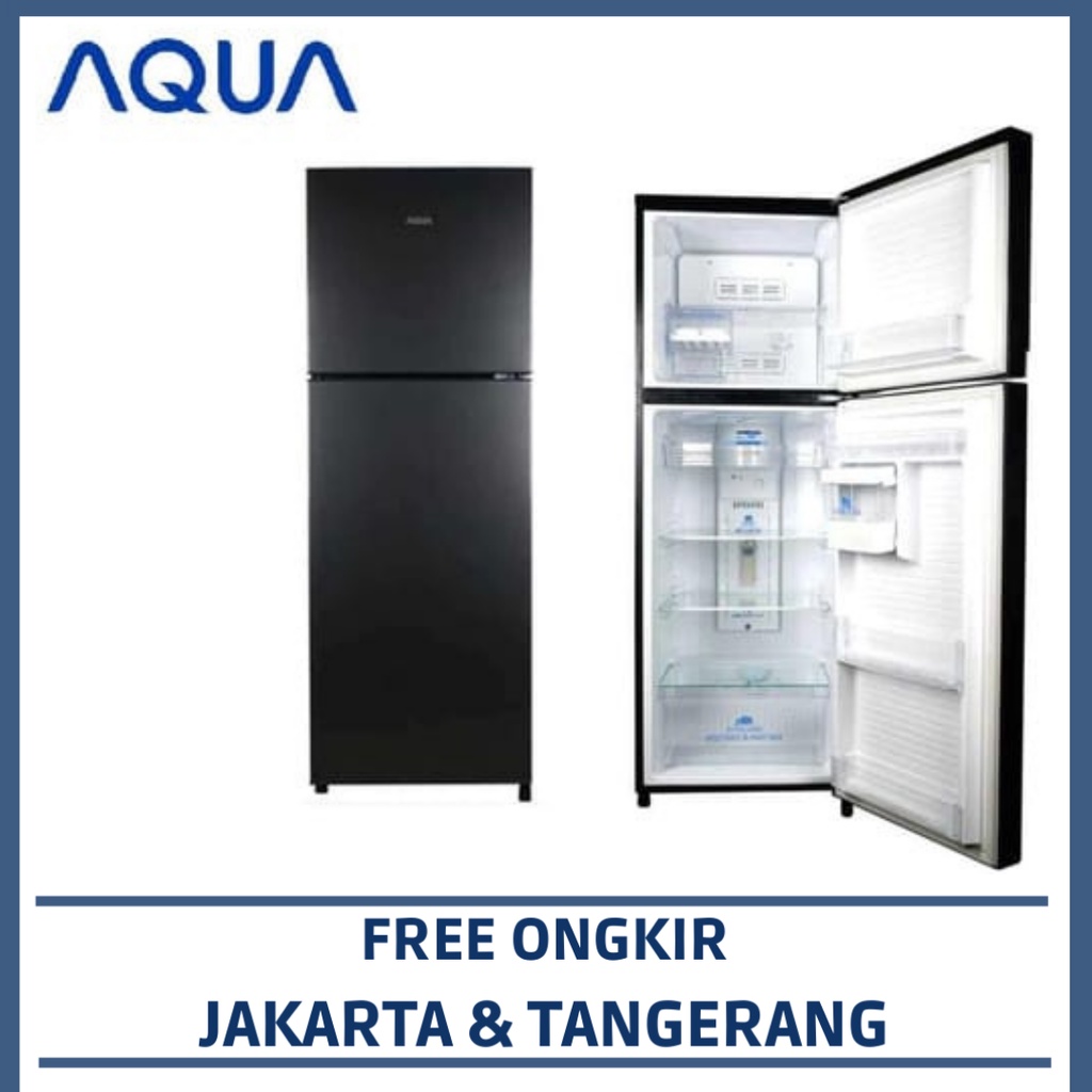 AQUA AQR-D270(DS) KULKAS 2 PINTU AQUA 220 LITER - DARK SILVER