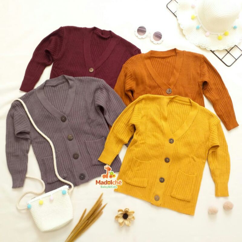 Cardigan Rajut  Pocket Premium Anak  Perempuan  Usia 2 5 