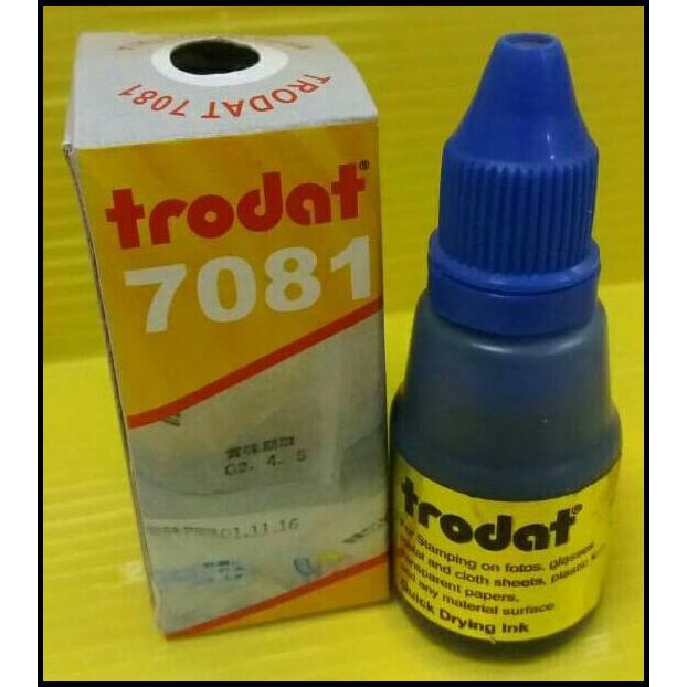 

(Turun Harga!!) Tinta Stempel Trodat 7081 Warna Biru Utk Dimedia Plastik, Kaca, Besi