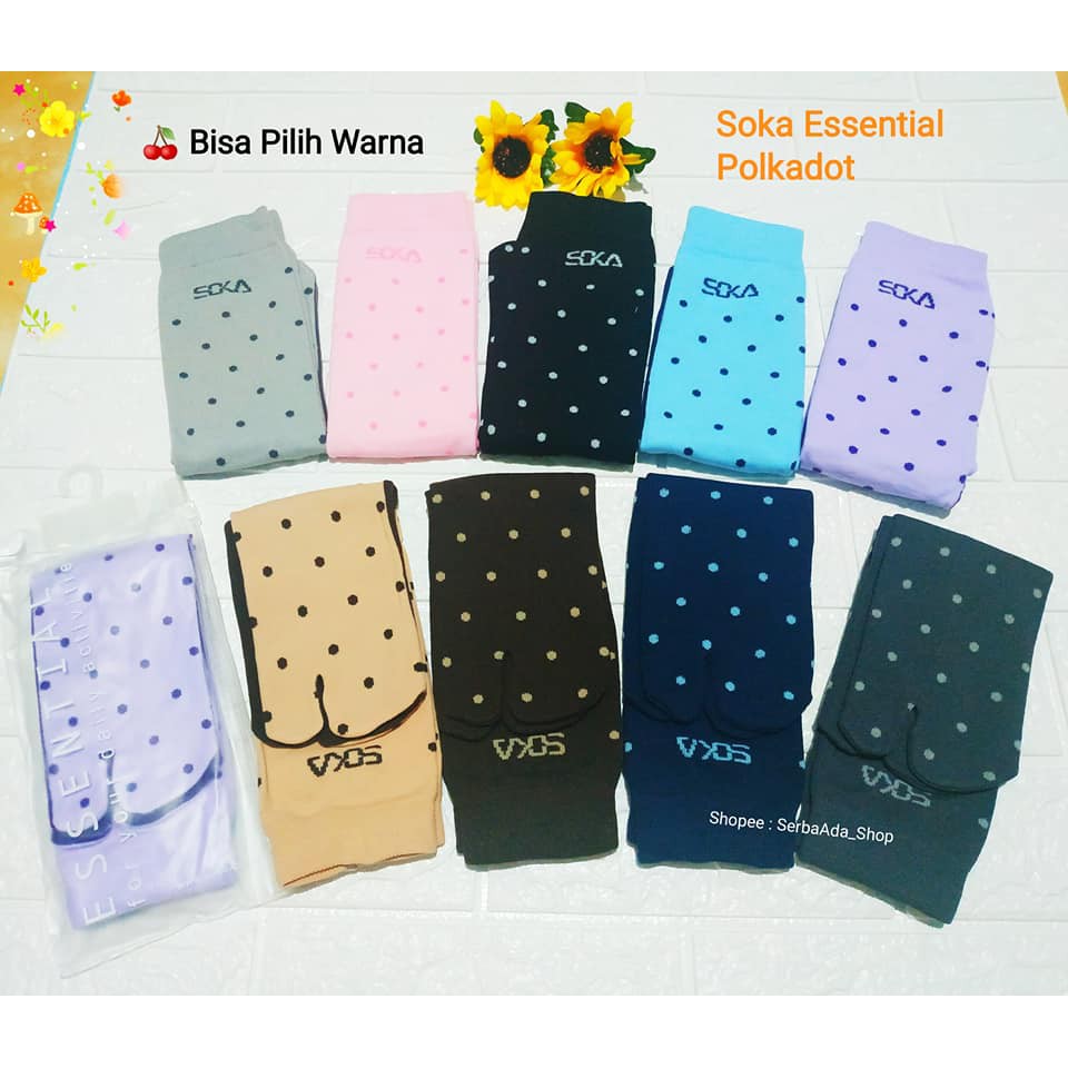 Soka Premium Essentials Polkadot  Kaos Kaki Jempol Motif Polka