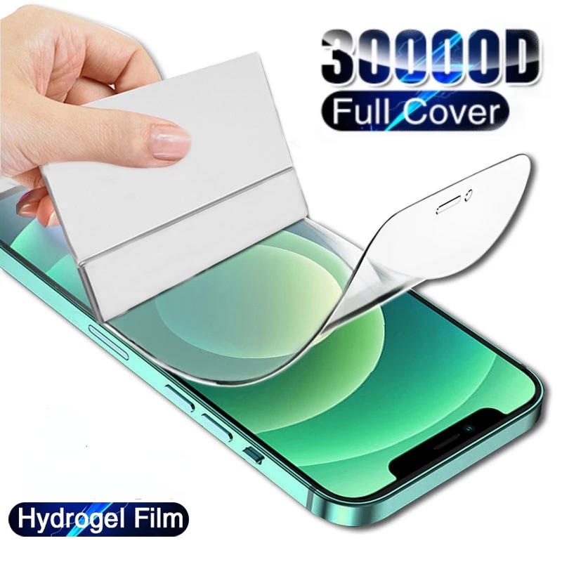 Film Hydrogel Pelindung Layar Full Cover HD Untuk iPhone 14 13 12 Pro Max Mini 14 Plus 14 Pro 13Pro 12Pro