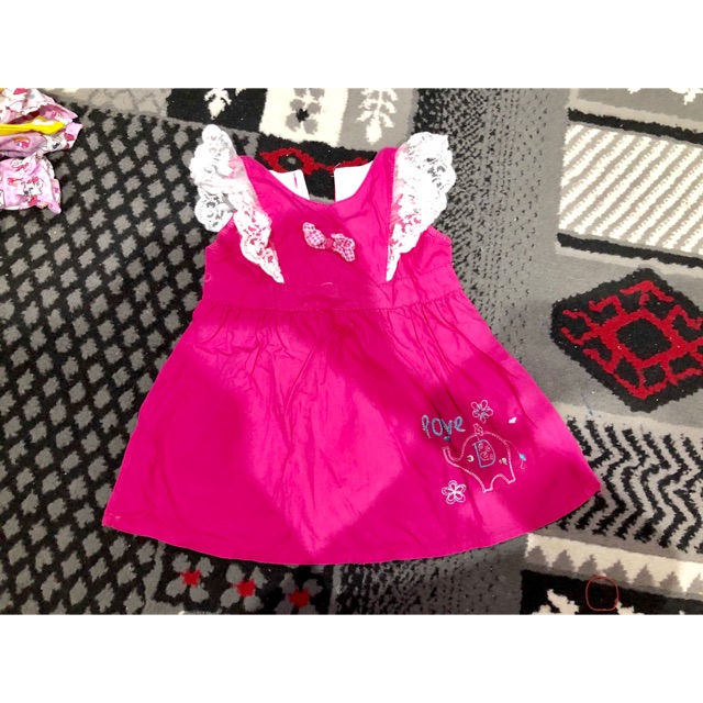 preloved mini dress baju anak baby girl perempuan renda pita