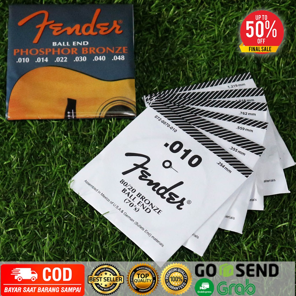 Senar Gitar Fender Lokal Ukuran 010