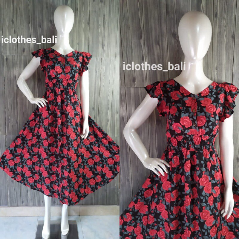 DRESS MOZA KANCING MK011