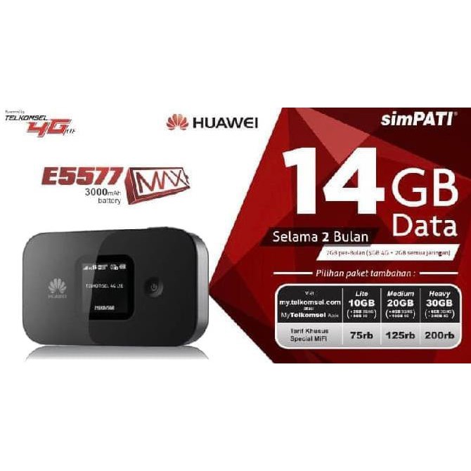Modem Huawei E5577 Max Unlock Baterai Double 3000Mah Wifi Mifi