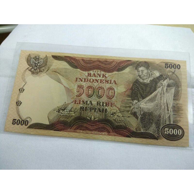Uang 5000 tahun 1975 // Nelayan // Uang Koleksi // Rupiah Pelayar Ikan