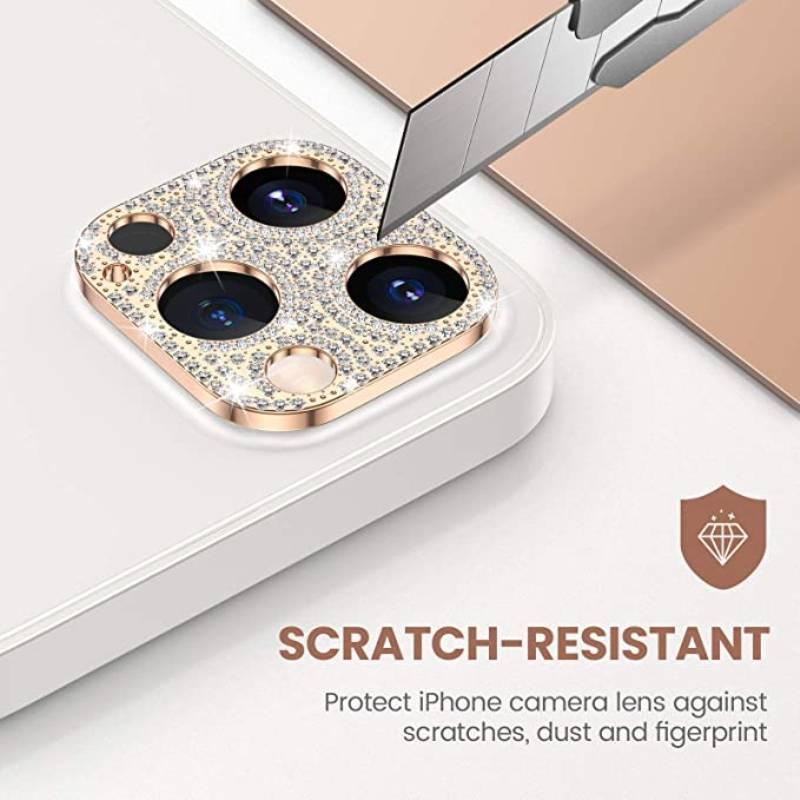 Case Pelindung Lensa Kamera Aksen Glitter Berlian Imitasi 3d Untuk Iphone 11 12 13 Pro Max Mini