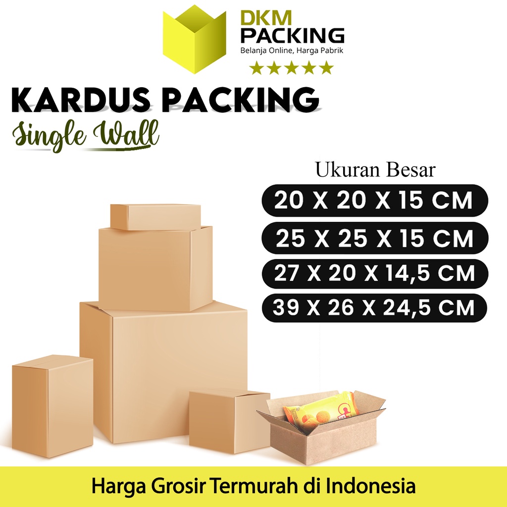 

KARDUS PACKING KARTON LARGE BOX KOTAK DUS BESAR RUSFET PACKAGING POLOS TEBAL