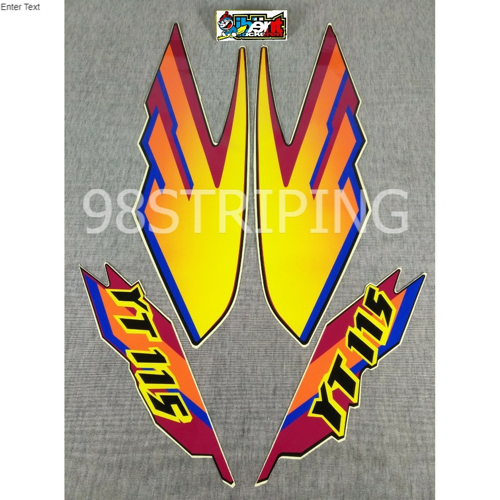 STIKER YT 115 ORANGE OREN STRIPING LIS STANDAR ORI YAMAHA  YT115