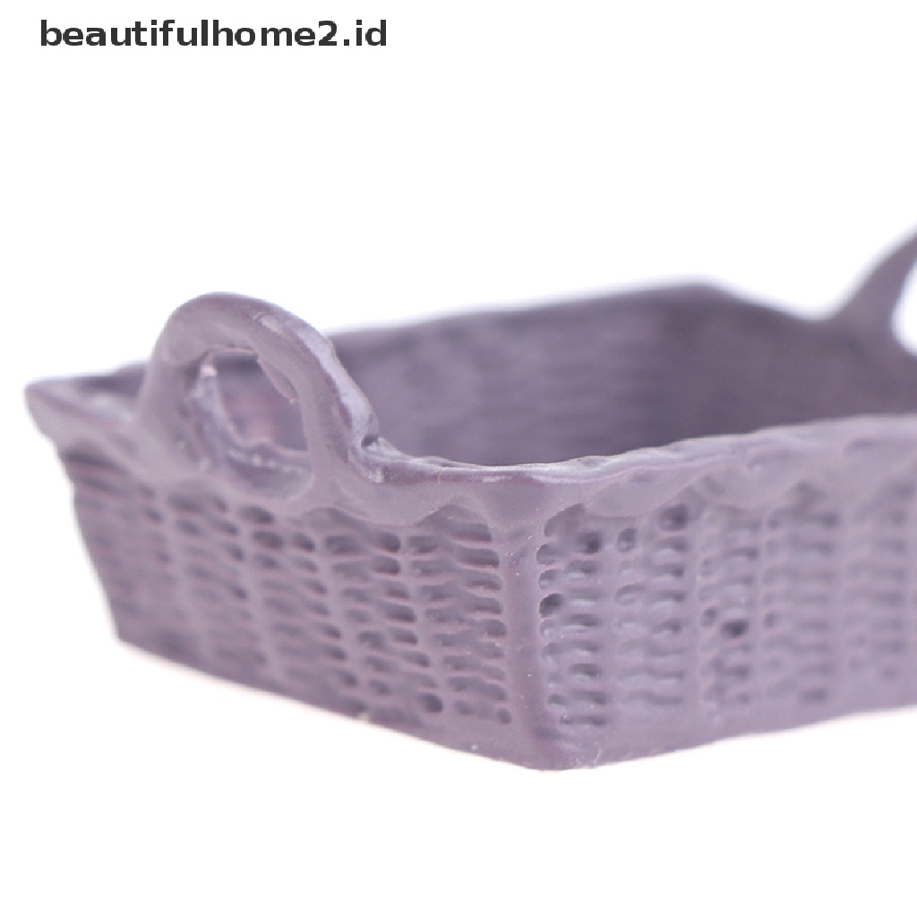 [beautifulhome2.id] 1/12 Dollhouse Miniature Mini Resin Storage Basket Model Accessories Toys ID