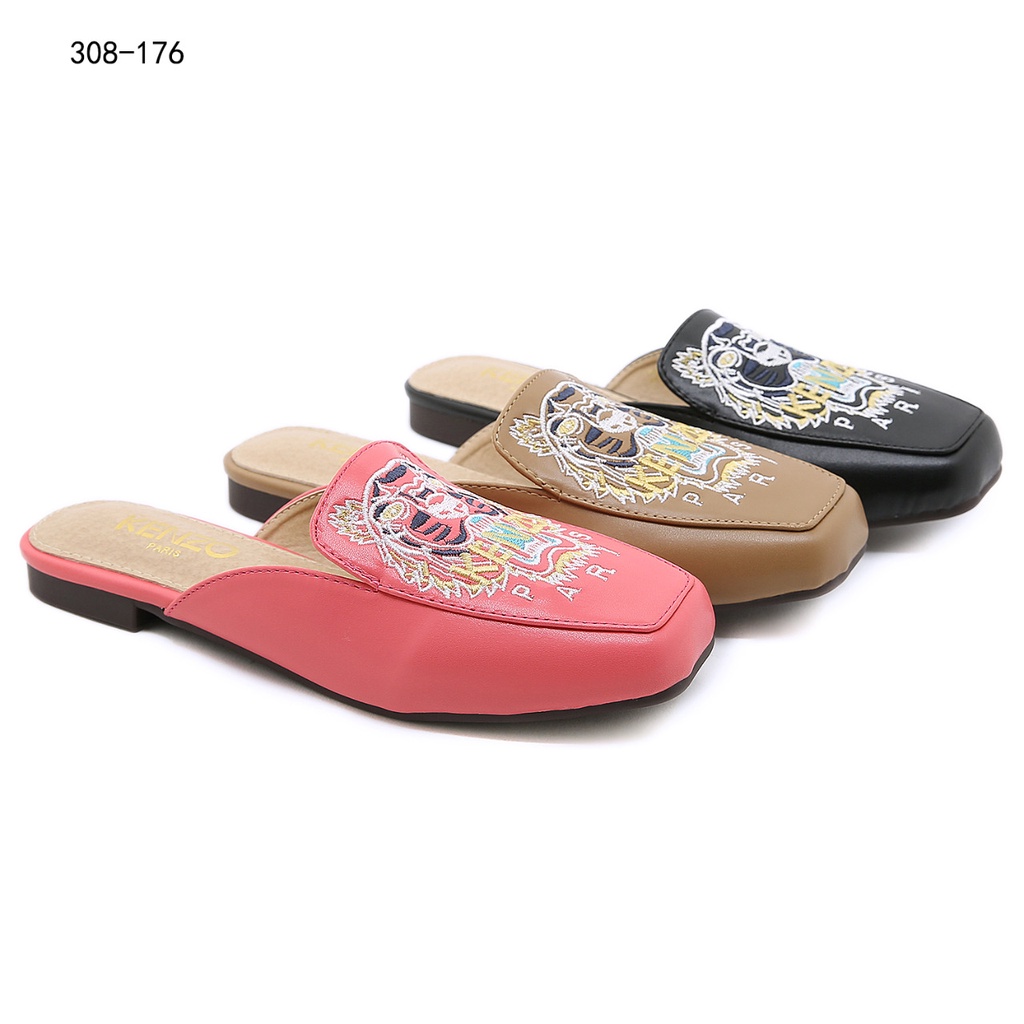 Embroidery Mules Shoes #308-176