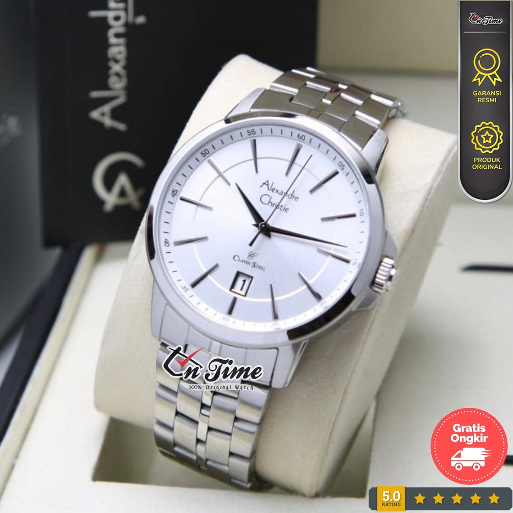 Jam Tangan Pria AC Alexandre Christie 8655 MD Stainless Steel Ori