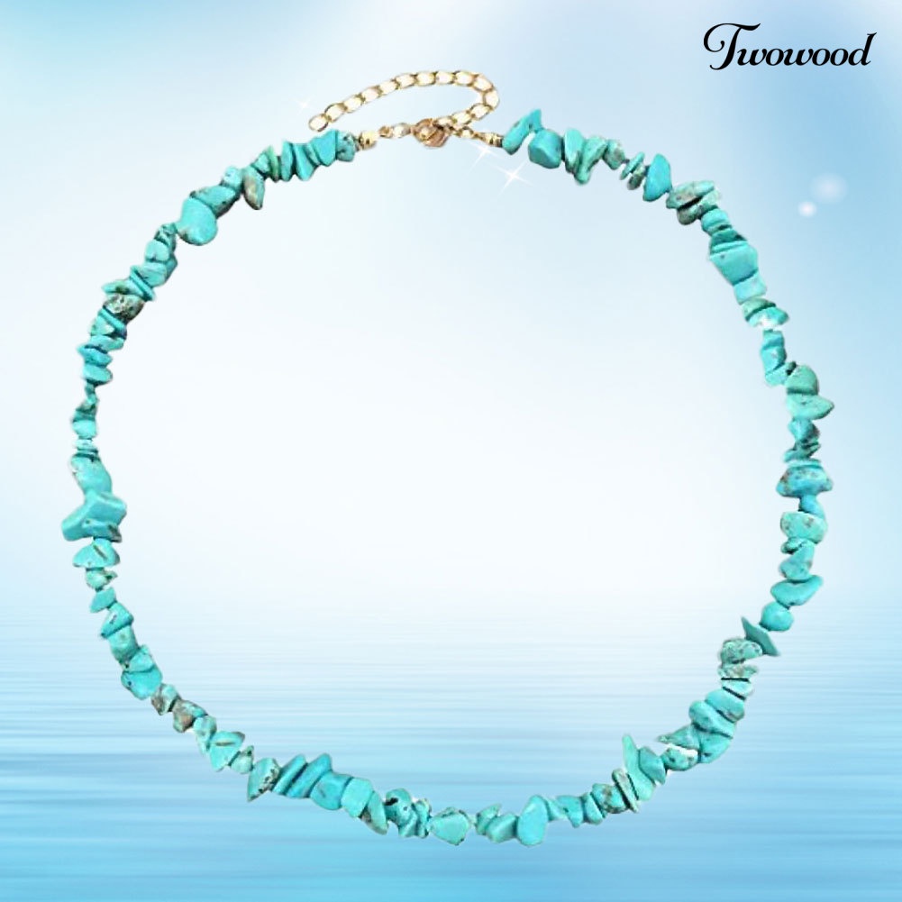 Kalung Manik-Manik Turquoise Imitasi Adjustable Untuk Wanita