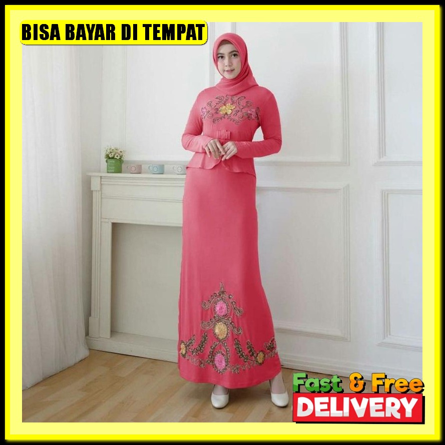 Gamis Renda Pesta Arab Import Jumbo Murah Mewah Terbaru Premium Maxi Zoya Kekinian Pakaian Wanita Dr