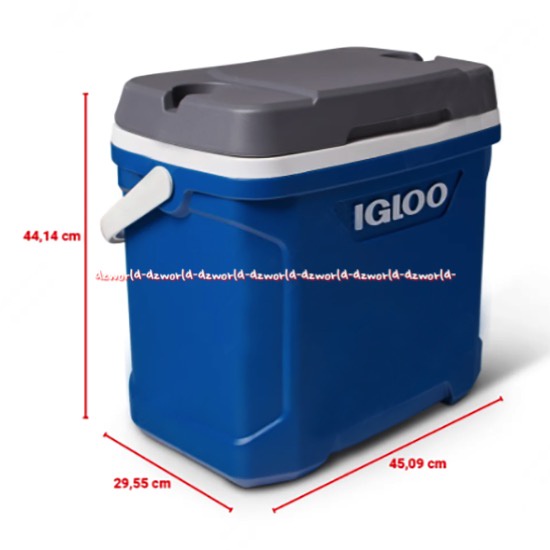 Igloo 28L Kotak Pendingin Seri latitude Blue Red Iglo Cooler Box With Handle 28 Litter Alat Tempat Menjaga Minuman Tetap Dingin 3Hari Warna Merah Biru Igloo