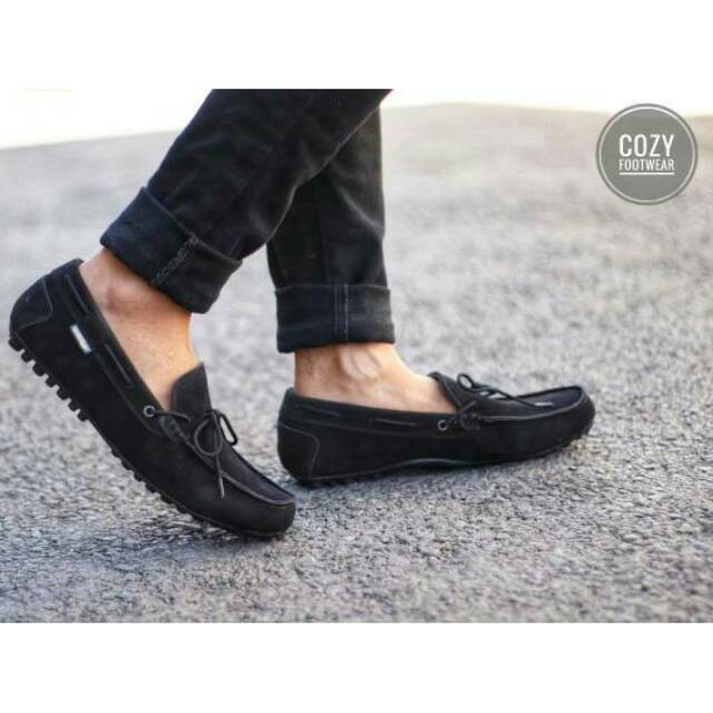 GMOZ TONE 01 BLACK SLIP ON PRIA KASUAL BS157 BS158 BS159 BS160 BS161 BS16 Slip On Pria Hitam