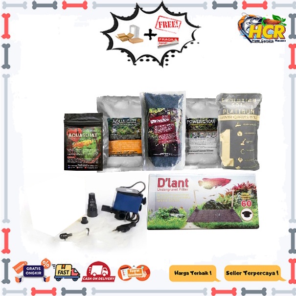 Paketan UGF / Under Gravel Filter Aquascape Aquarium 40-80cm