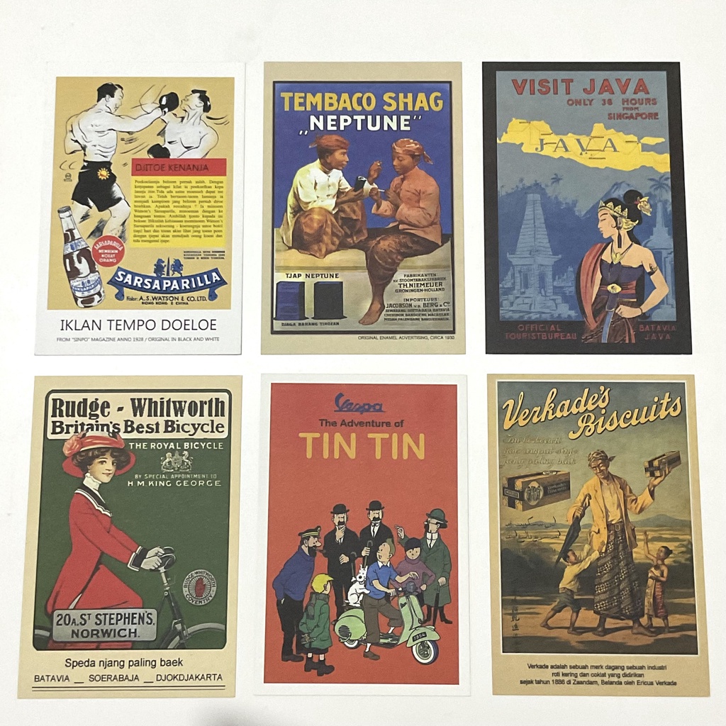 

Kartu Pos Vintage Retro Indonesia Uk. 10 X 15 cm [LOKAL EDITION] | Postcard Artprint Pajangan Hiasan Jadul Jadoel Lokal