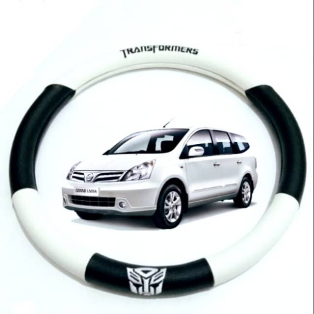 Sarung setir Transformer putih mobil Grand Livina