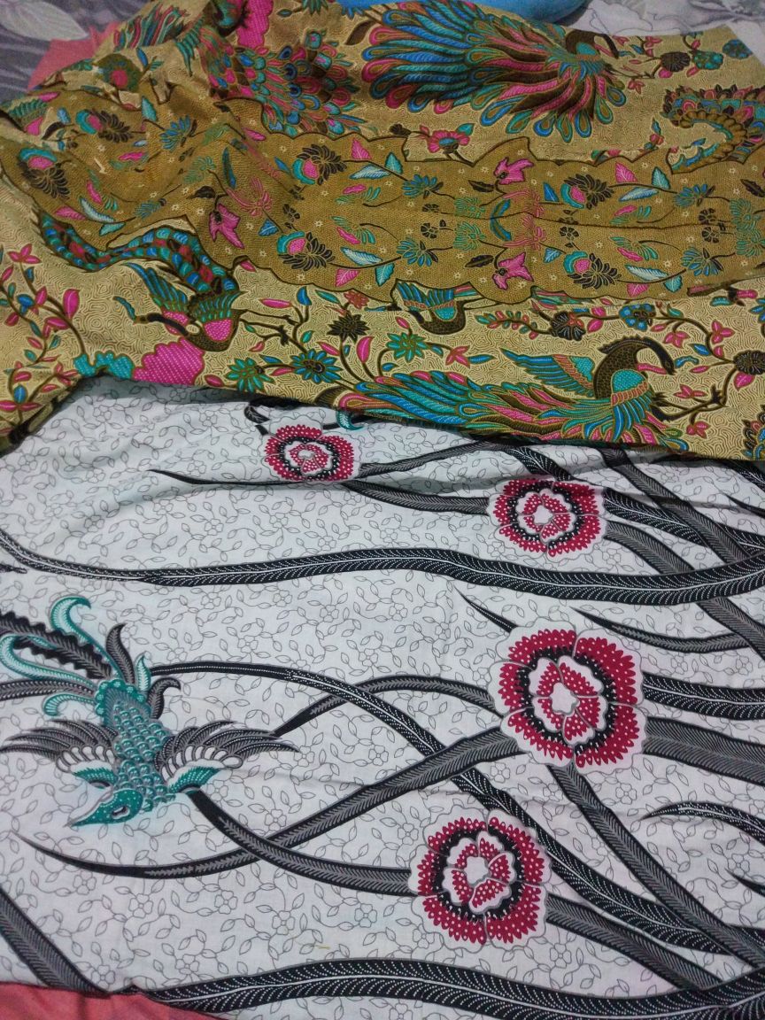 Batik Couple Keluarga Sania Ruffle Ori Ndoro Jowi Dnt Motif Ilalang Putih