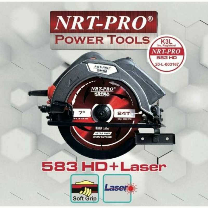 NRT PRO Mesin gergaji kayu 7 inch Laser circular saw NRT PRO 583 HD heavy duty