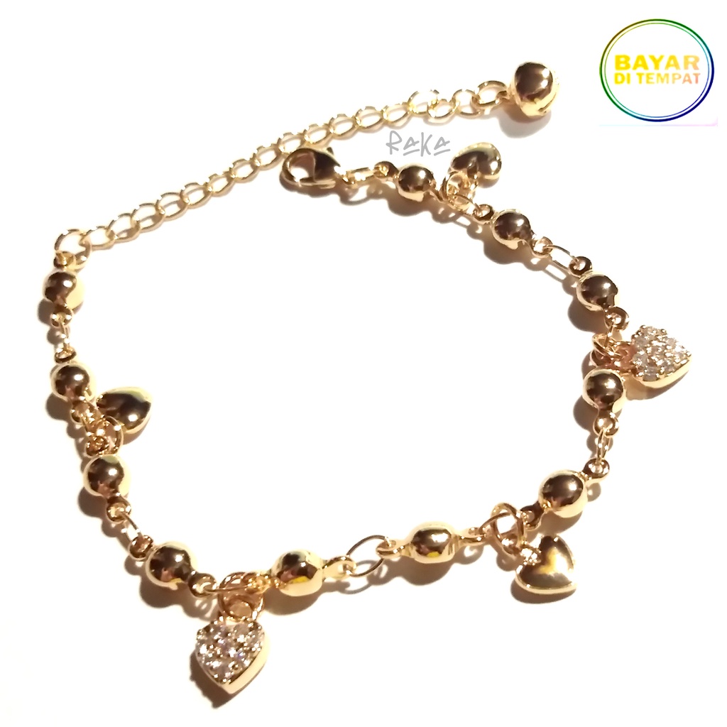 Raka Acc - Jewelry Gelang Tangan Xuping LOVE Kecil Perhiasan Wanita Menawan Lapis Emas 18k 133