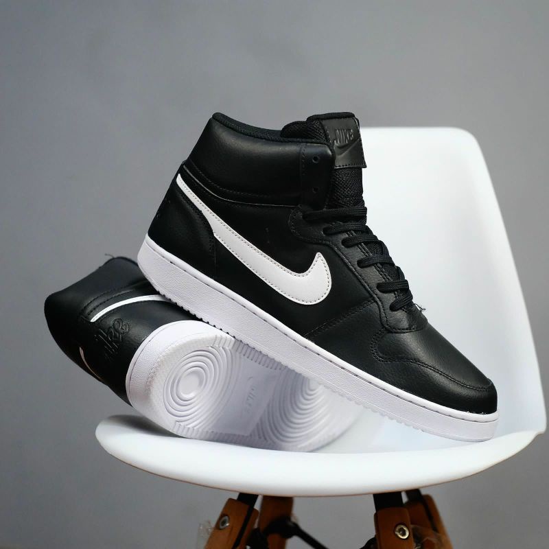 nike ebernon mid black white