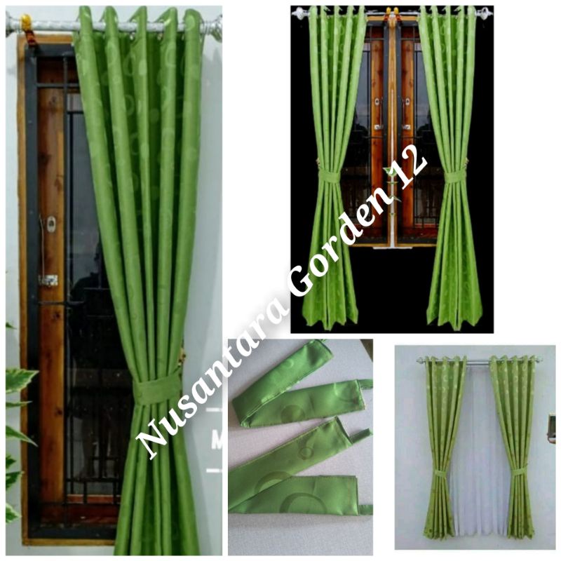 Gorden Pintu Jendela Minimalis / Korden Hordeng Jendela Kamar Tidur / Motif Polkadot