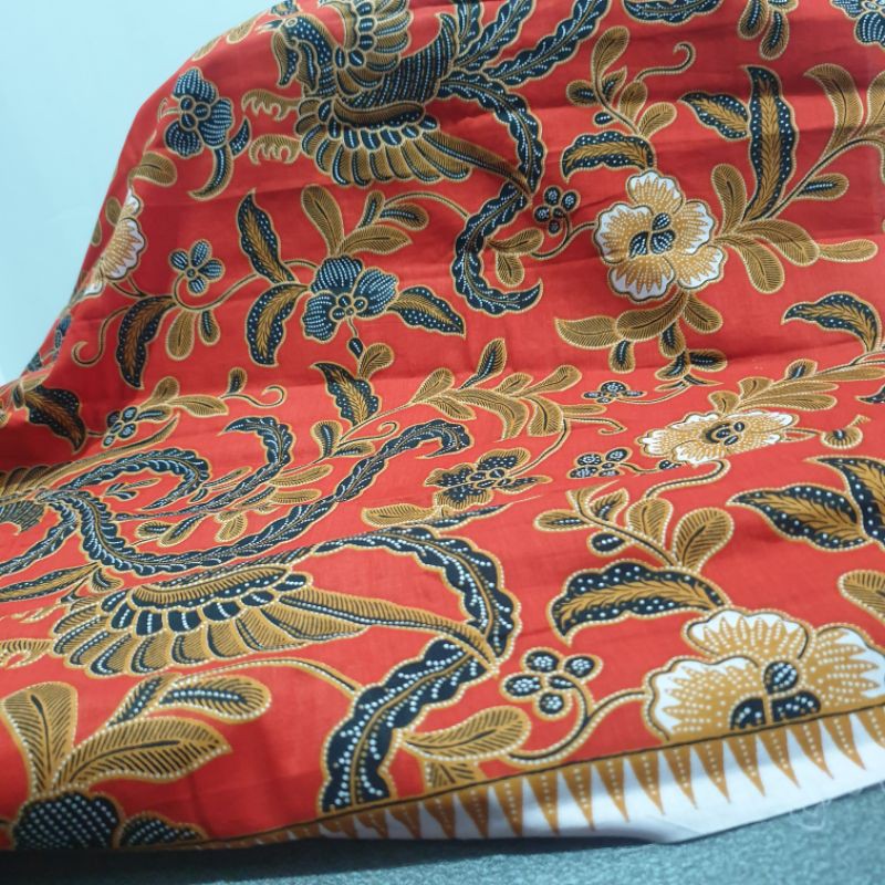 Kain Batik Banyumasan / Kain Bahan Batik Orange Prima Halus Lembut Khas Banyumasan