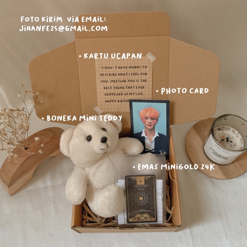[PAKET 2C] GIFT BOX EMAS MINIGOLD WITH MINI TEDDY / HAMPERS / HADIAH ULANG TAHUN / KADO WISUDA / KAD