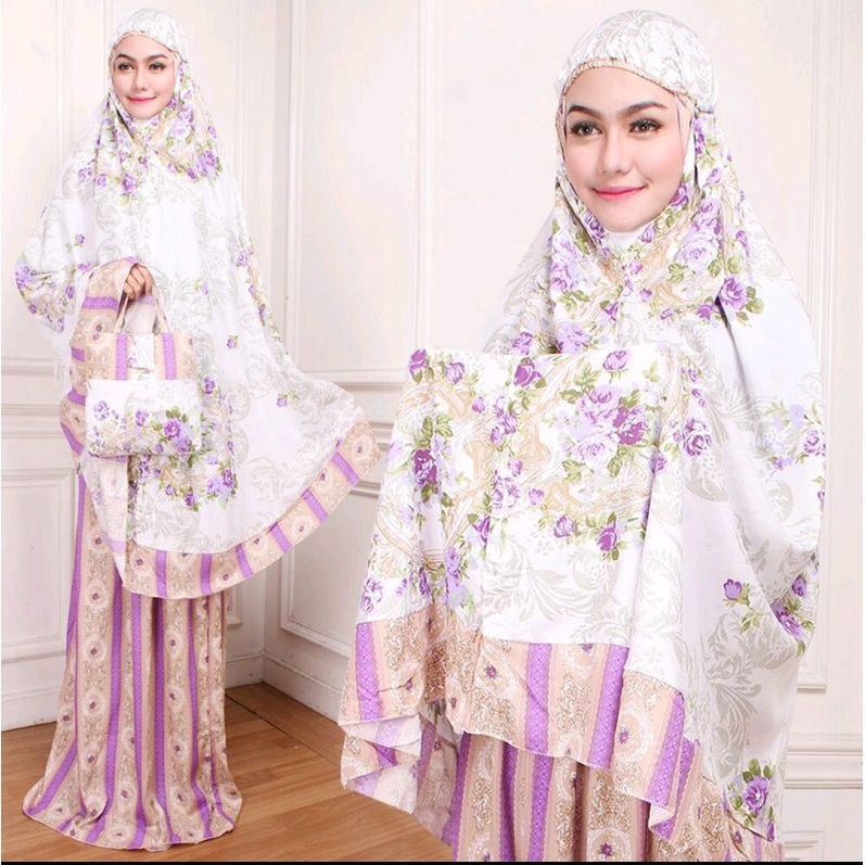 Mukena Dewasa Rayon Motif Shabby Terbaru kekinian