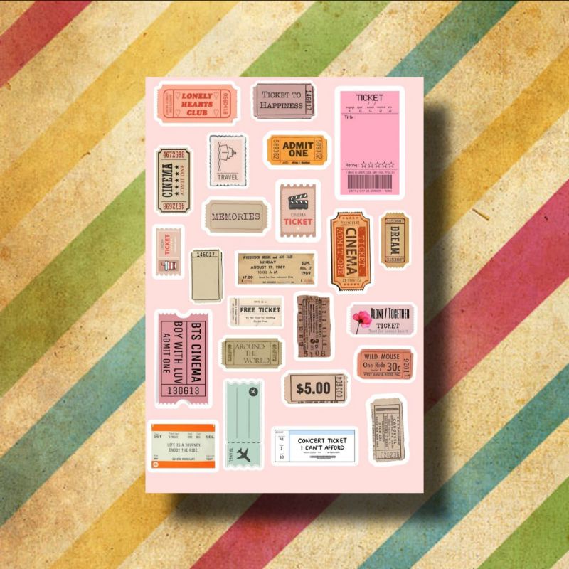 PROMO Sticker Tumblr Aesthetic Vintage / Stiker Case / Seticker Scrape Book Jurnal-06VTG