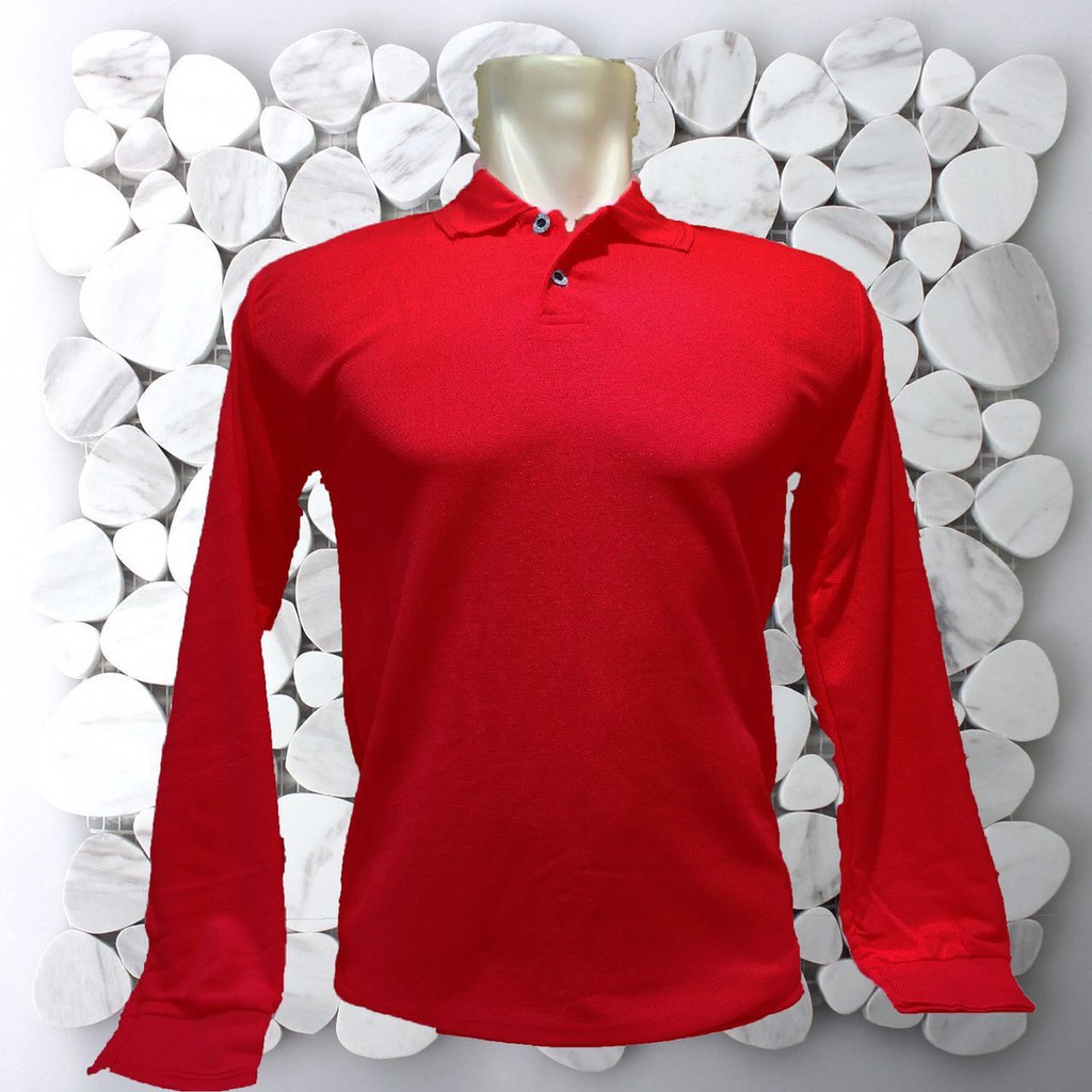 Kerah  LENGAN PANJANG MERAH Kerah S / KAOS BERKERAH LENGAN PANJANG PRIA -  / Kerah  GROSIR TERMURAH