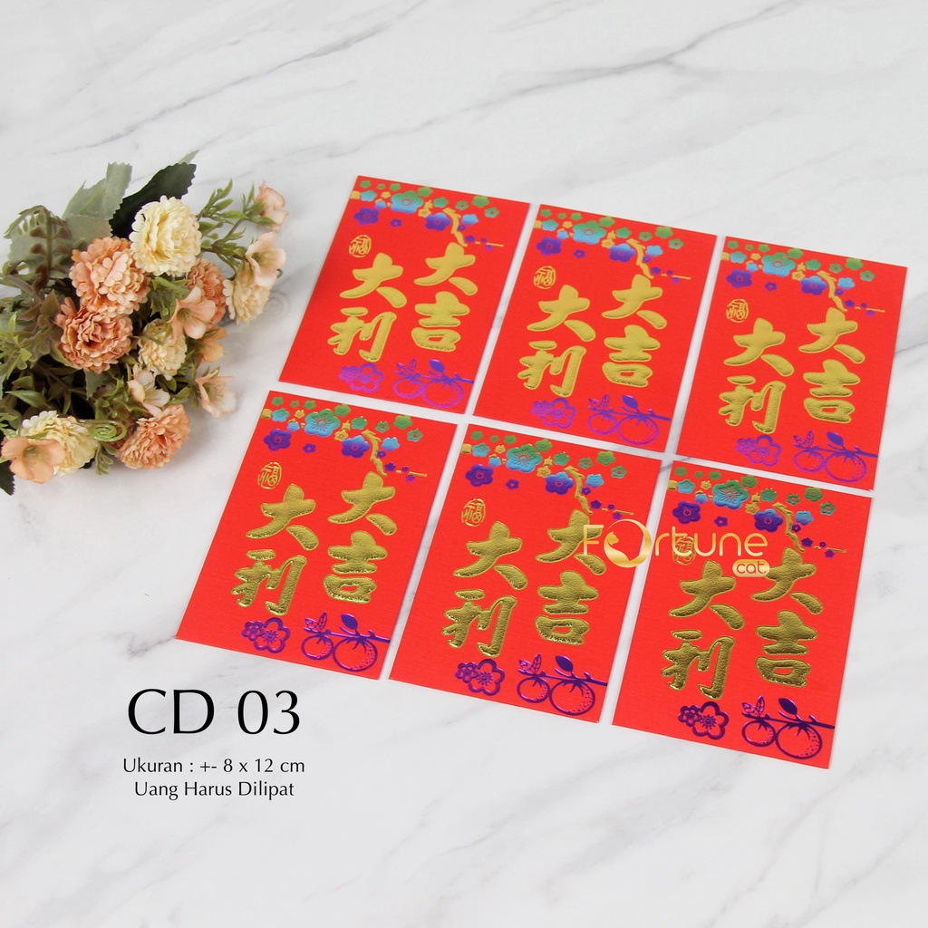 

Angpao Imlek 2025 Chinese New Year Hong Bao Red Envelope Pendek Kertas Tebal Gambar Sudah Campur