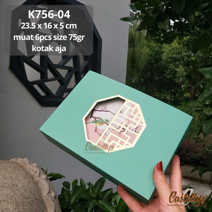 

5 PCS K756-04 Kotak Box Hampers Kue Mooncake Warna Tosca Kotak Kue Pia Snowskin Cookies Pudding