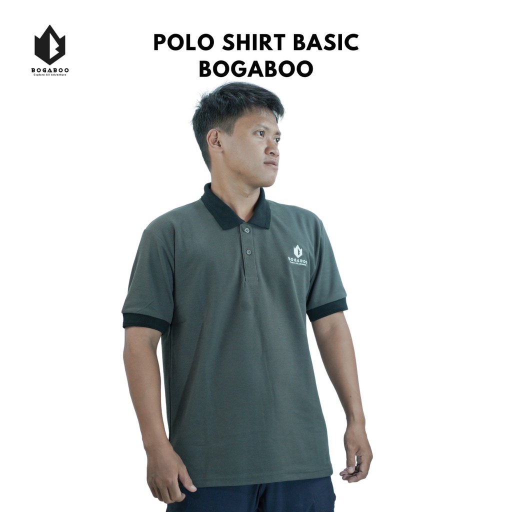 BISA COD Kaos polo shirt pria kerah BOGABOO - kaos Berkerah - kaos polo outdoor - kaos polo gunung - kaos polo hiking -baju kaos berkerah