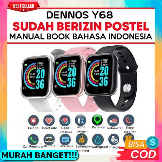 Jam Pintar Pria Smart Watch Warna Layar Sentuh Aktivitas Kebugaran Tracker Ip67 Monitor Detak Jantun