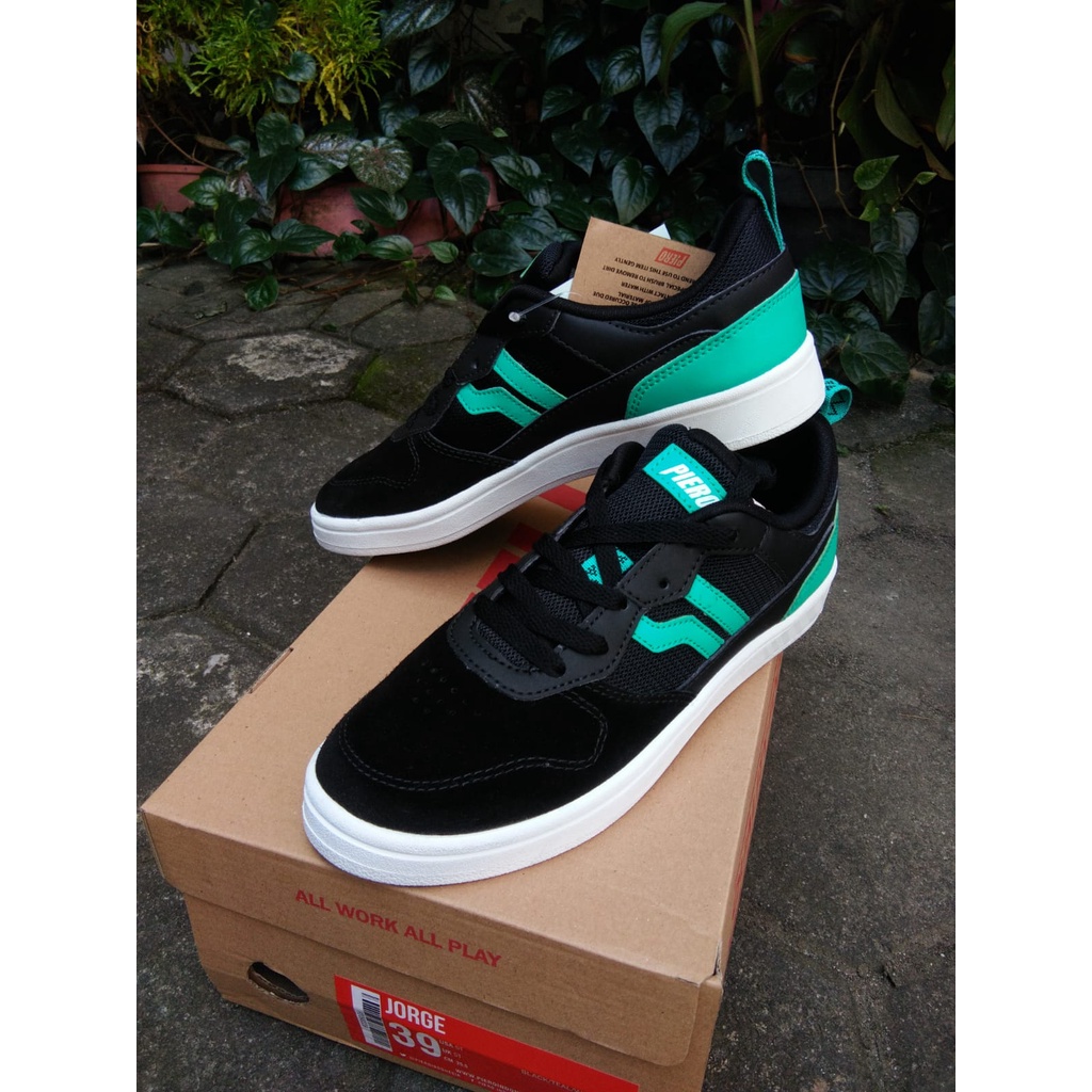Sepatu Piero Jorge Black Teal White