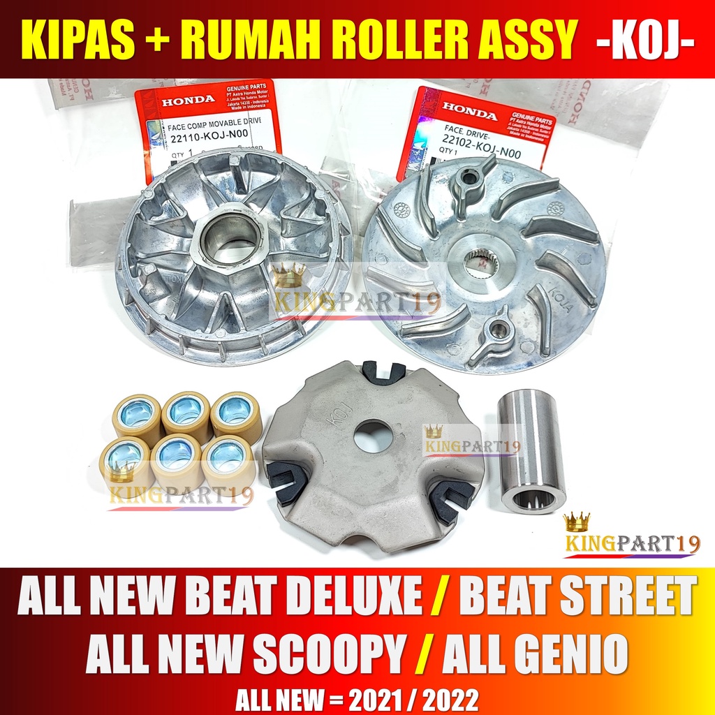 PAKET KIPAS RUMAH ROLLER ASSY GENIO BEAT NEW BEAT STREET NEW SCOOPY ESP 2021 2022 GENIO 2019 2020 K0J