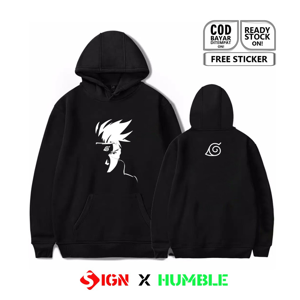 HOODIE NARUTO BORUTO SASUKE UZUMAKI UCHIHA SARADA KAKASHI ANIME MANGA KARTUN JEPANG KOMUNITAS SIGN