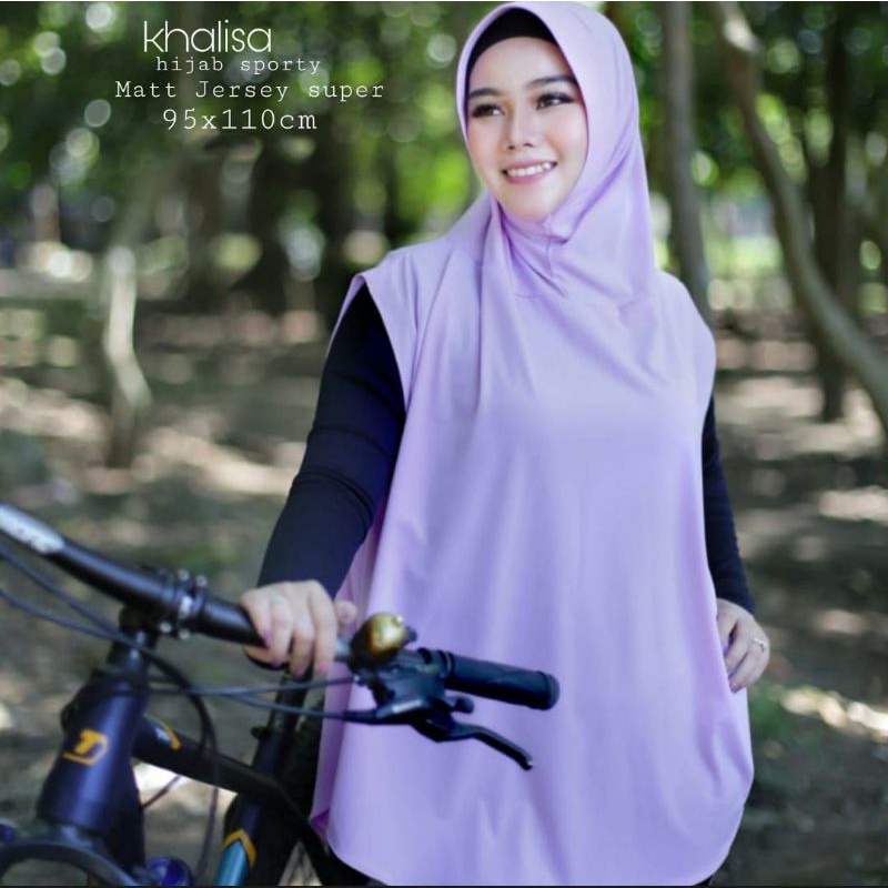 HIJAB SPORTY SYAR'I MUSLIMAH OLAHRAGA KHALISA JERSEY SUPER - ummiyunni hijab-Lilac