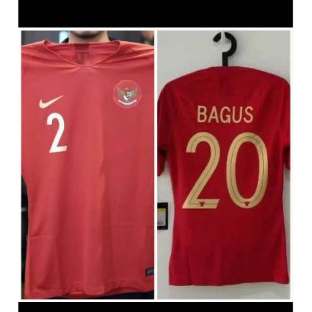 Bonus nameset Jersey timnas Indonesia home piala aff 2018 Gradeori Go Thailand baju Indonesia u16