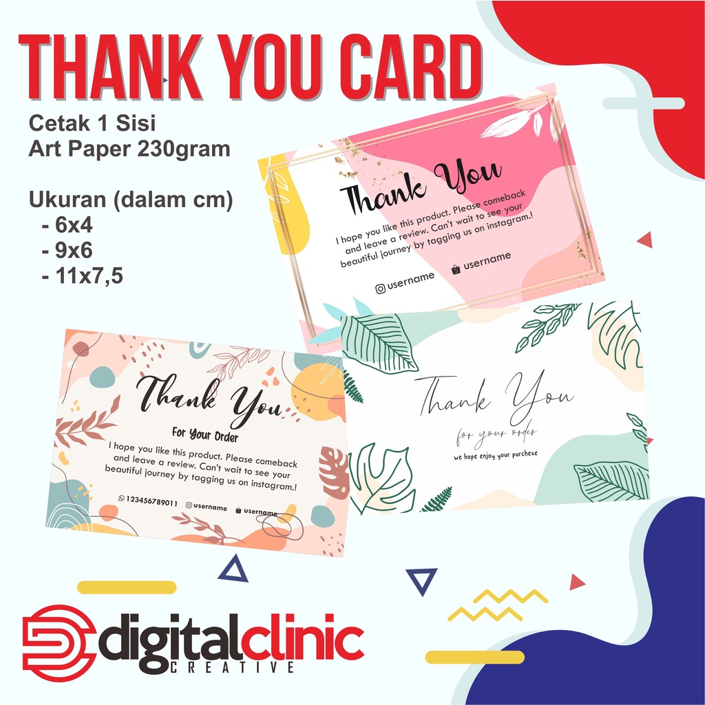

Thank You Card Kartu Souvenir Kartu Hampers
