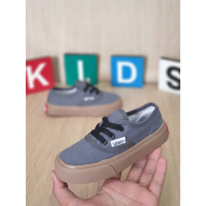 Sepatu VANS AUTENTIC Fasion Anak Sepatu Anak Laki Laki Abu Abu Sepatu Anak umur 1 Tahun