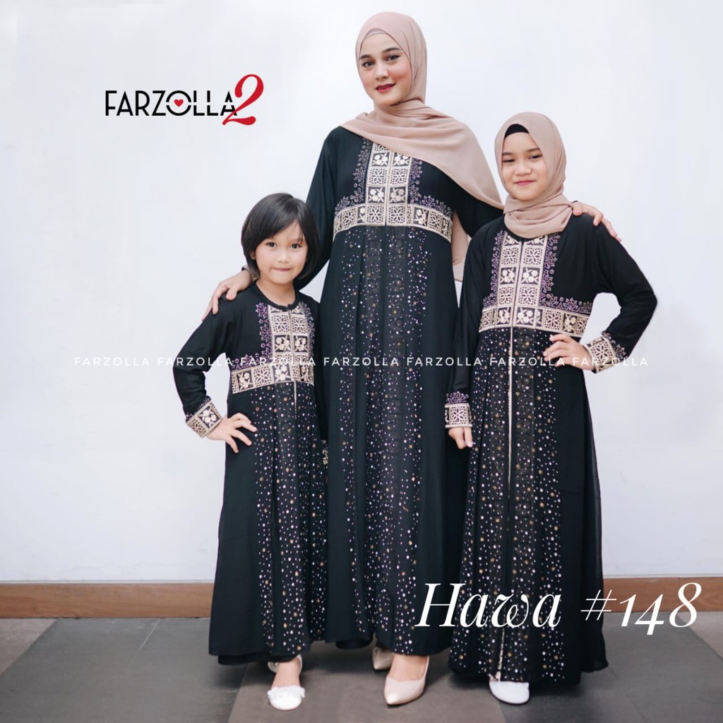 Abaya Couple Hawa #148 / Gamis Couple Terbaru / Abaya Couple Ibu dan Anak / Dress Couple kekinian