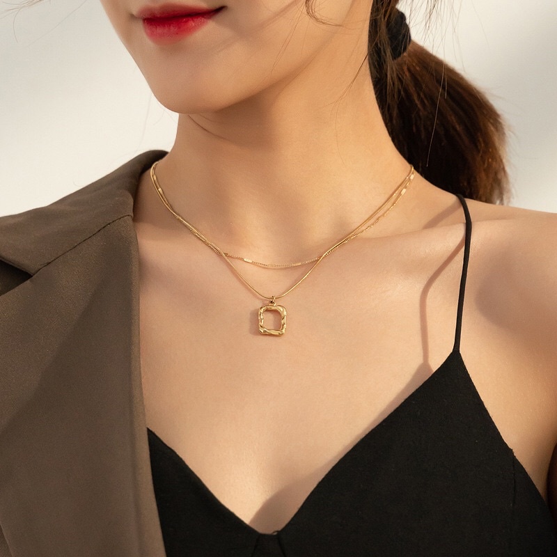 Kalung Titanium 2 Layer Korea Fashion Style Premium Trending