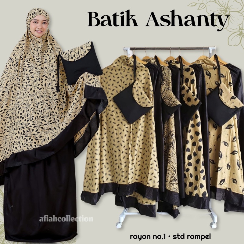 mukena bali variasi rampel terusan batik lawasan cantik mukena bali putih murah