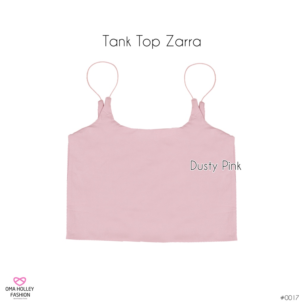 (COD) OH Fashion Zarra Tank top wanita tali spaghetti crop top #0017-Pink Dusty