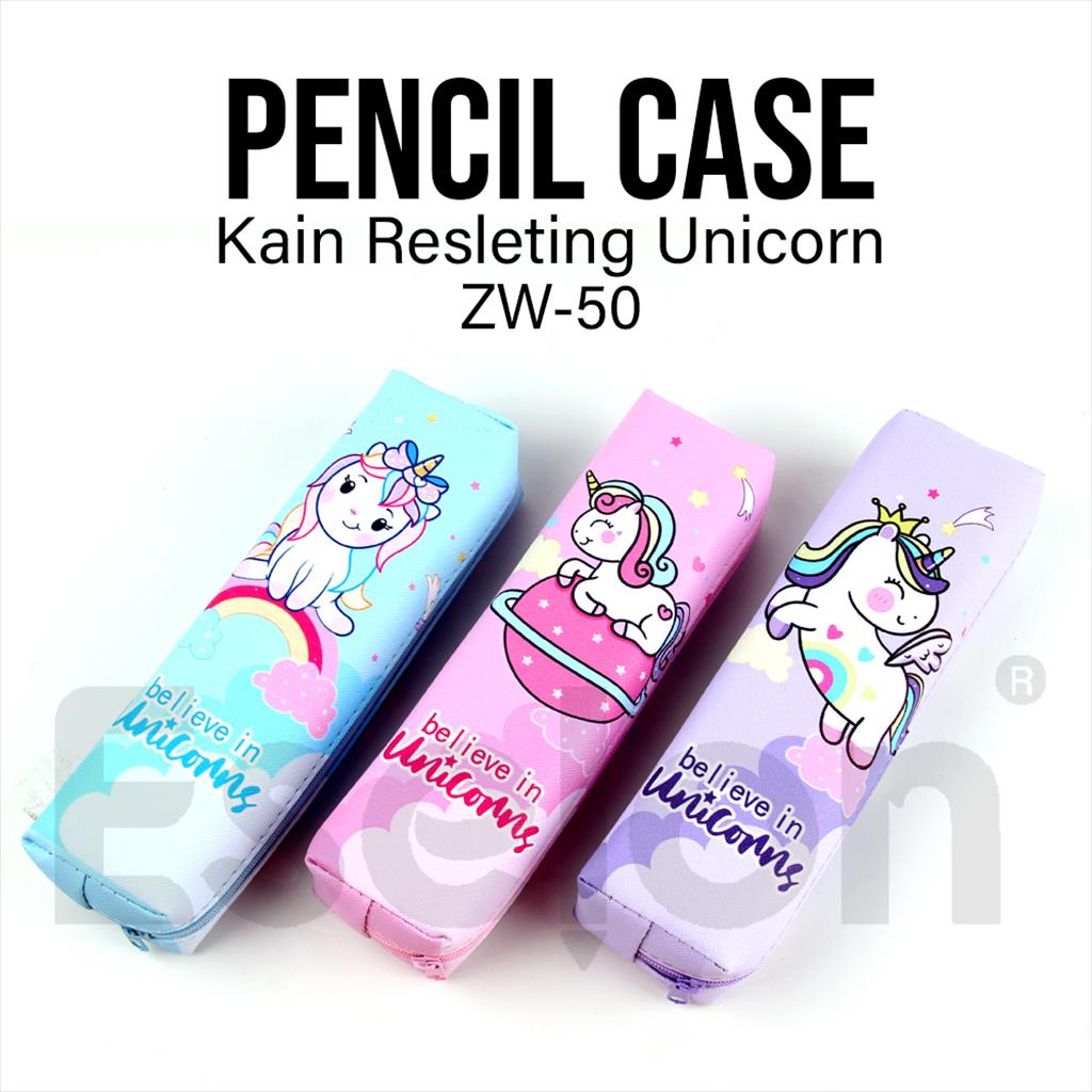 Tempat pensil Kain Unicorn Marvel  ZW50 / kotak pensil resleting ZW50-1